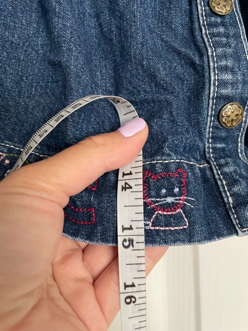 Vintage ABC’s OshKosh B'gosh Girls' 3T Denim Overall Dress with Embroidery